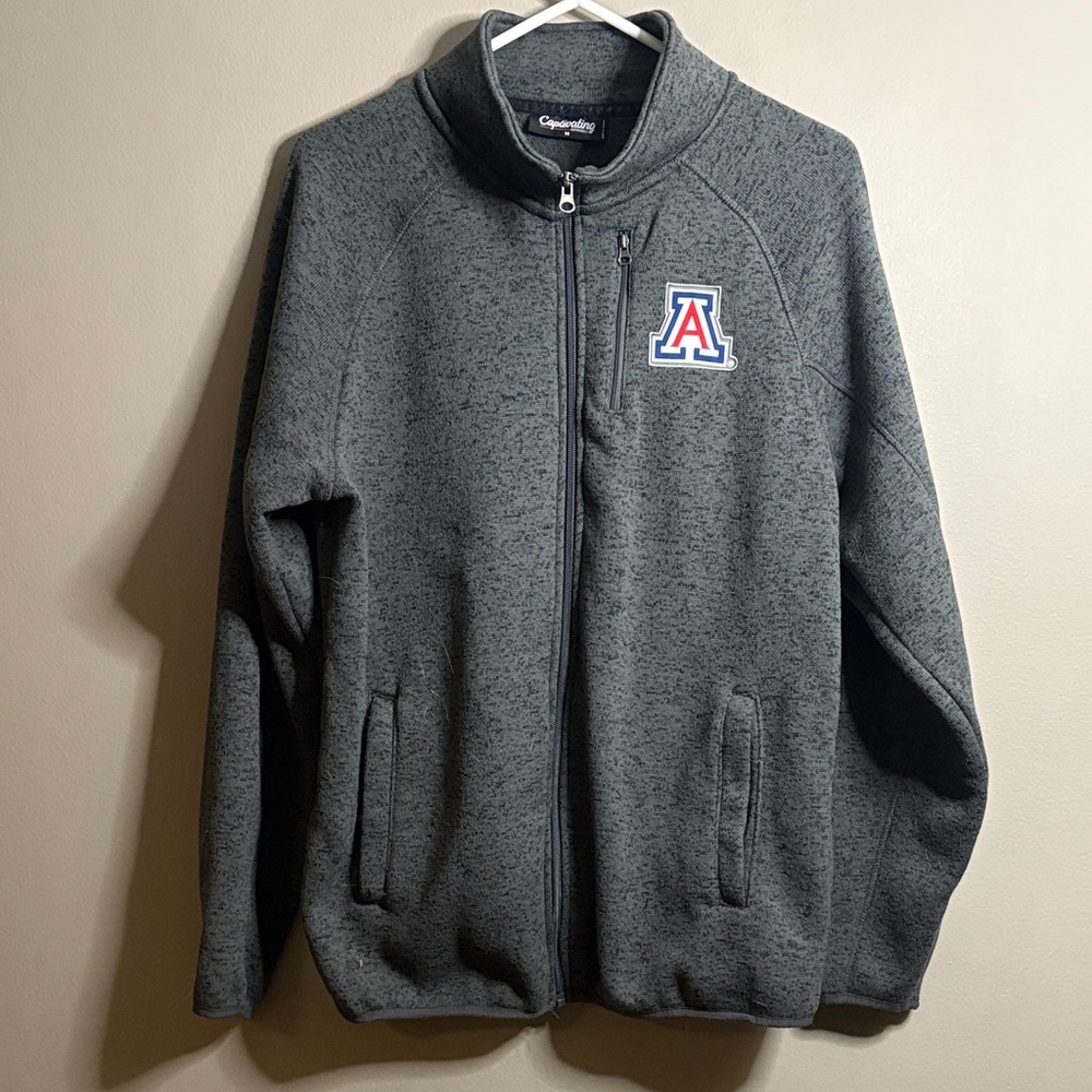 Arizona Wildcats  Gray Zip-Up Jacket with Logo Medium NCAA